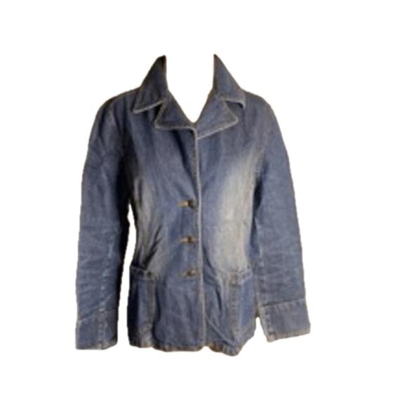 Faded Glory Blue Denim Jacket Women’s Small Classic Fit Cotton Jean Coat - Picture 3 of 7